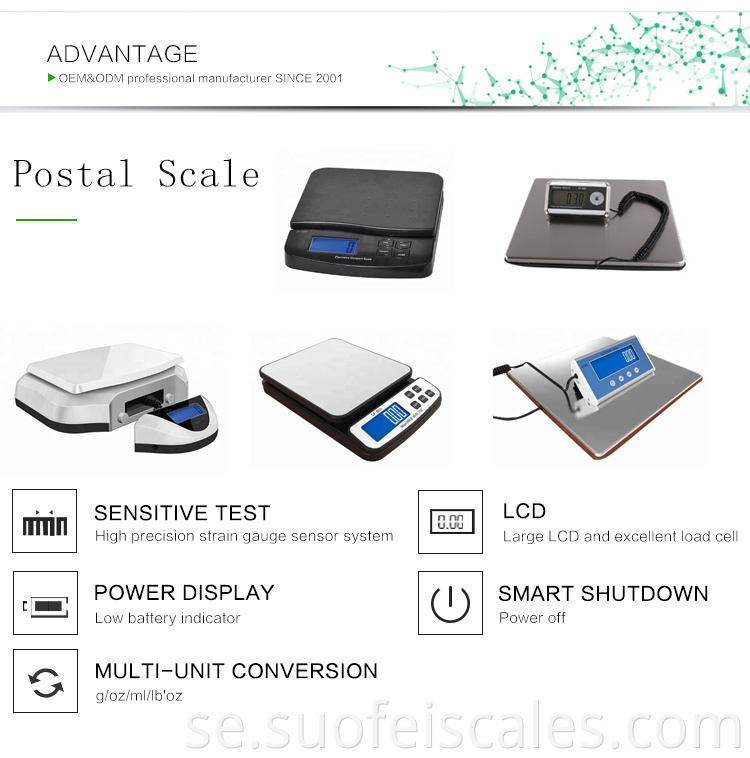 SF-802 Black Digital Postal Shipping Scale LCD Display